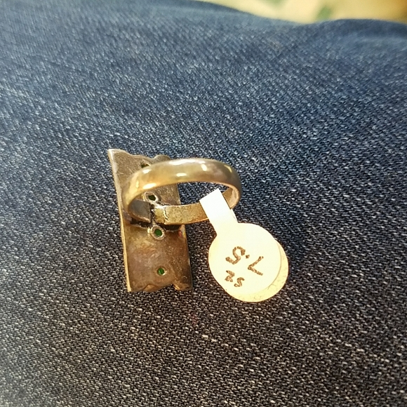 Sterling Ring size 7.5 ring, fantastic green - Picture 5 of 7